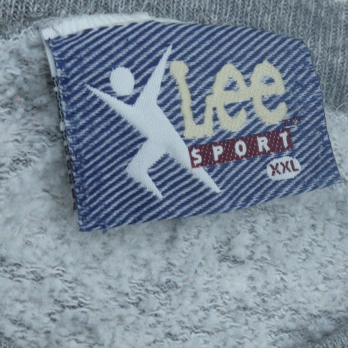 Lee Sport Men’s Grey 2XL Pullover Sweatshirt Embroidered Steelers 1995