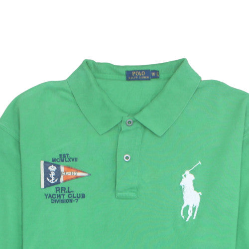 Ralph Lauren Men’s Green 3XLT Tall Cotton Polo Shirt Nautical Embroidered