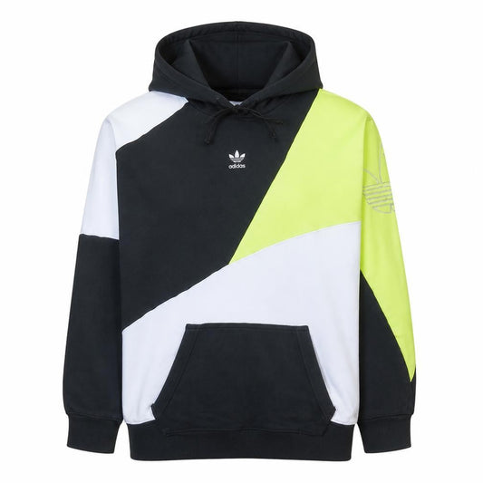 Adidas Womens Black Colourblock Hoodie Size 10 Cotton Pullover