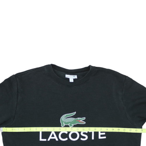 Lacoste Men's Black Logo Crew Neck Sweatshirt Size L