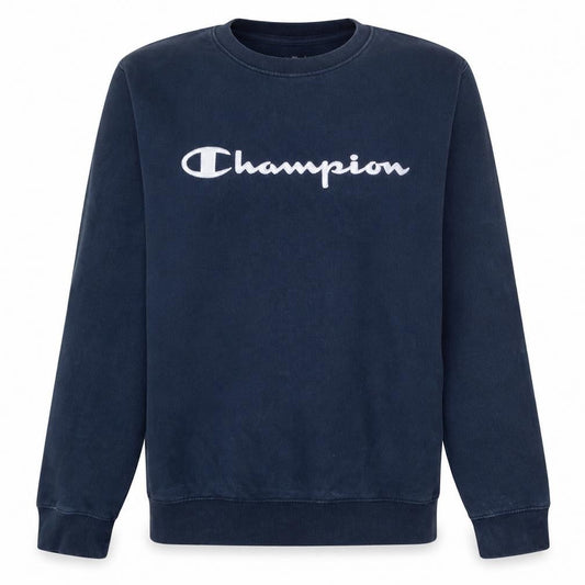 Champion Men's Blue Medium Pullover Crew Neck Logo Sweatshirt