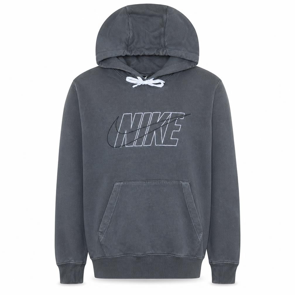 Nike Men's Grey Pullover Hoodie M Regular Fit Graphic Sportswear