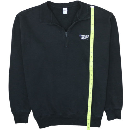 Reebok Men's Black 1/4 Zip Fleece Sweatshirt Size L