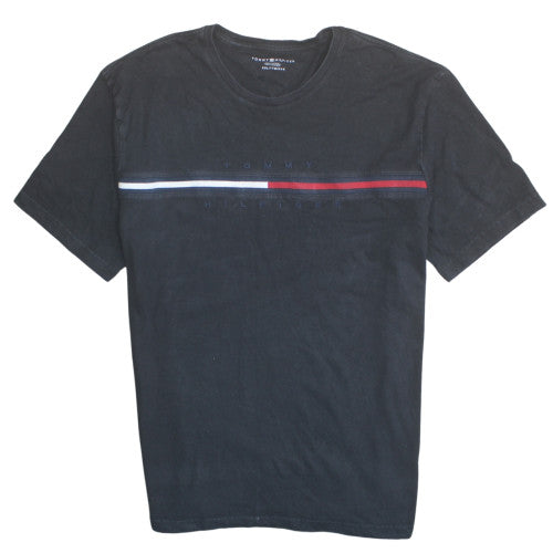 Tommy Hilfiger Mens Black 2XL Classic Logo Cotton T-Shirt
