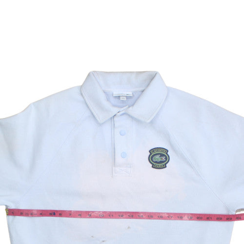 Lacoste Men's White Long Sleeve Polo Shirt Size M Loose Fit