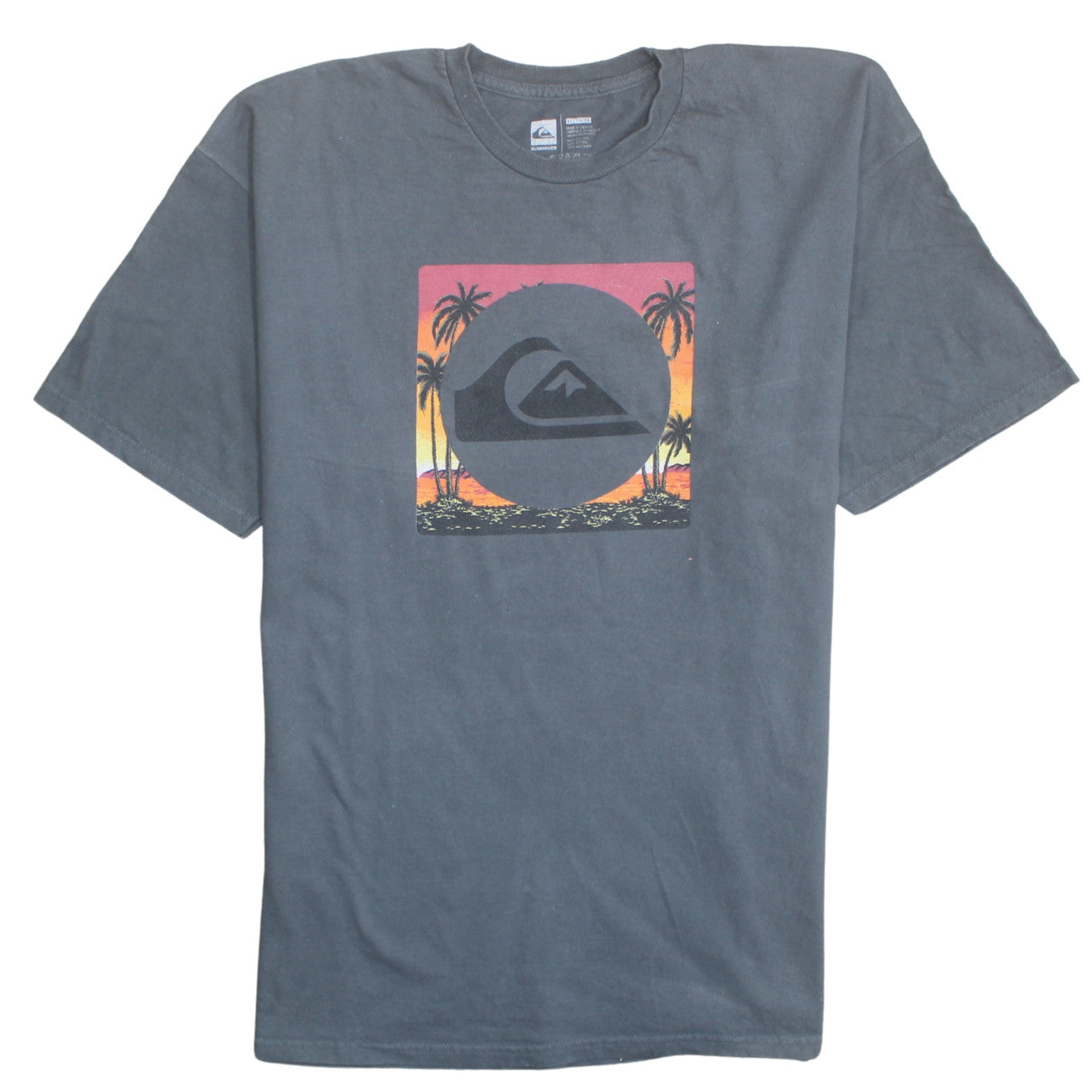Quiksilver Mens Grey XL Graphic Beach Sunset Cotton T-Shirt