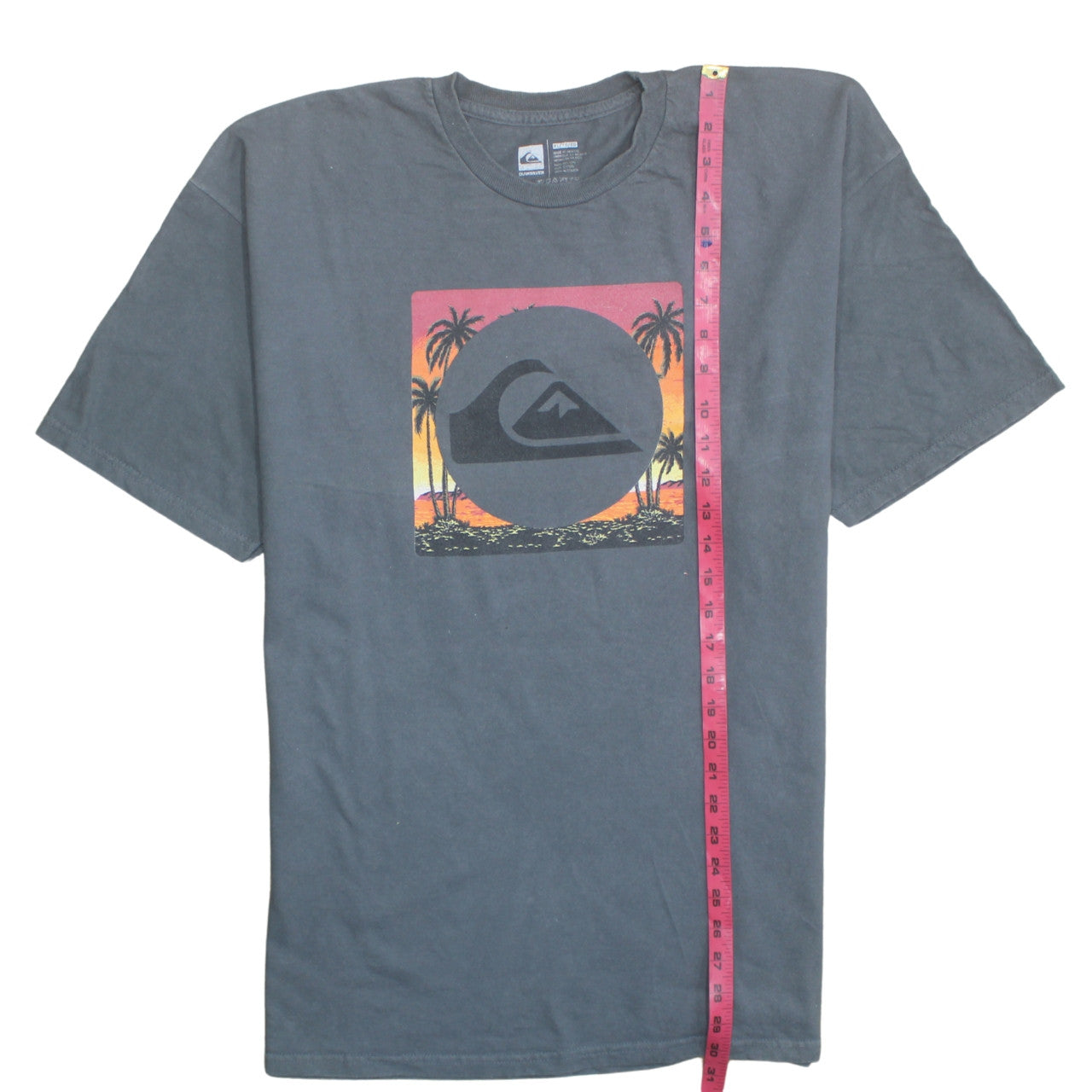 Quiksilver Mens Grey XL Graphic Beach Sunset Cotton T-Shirt