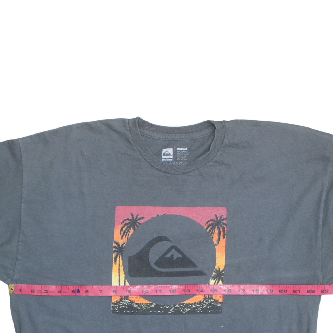 Quiksilver Mens Grey XL Graphic Beach Sunset Cotton T-Shirt