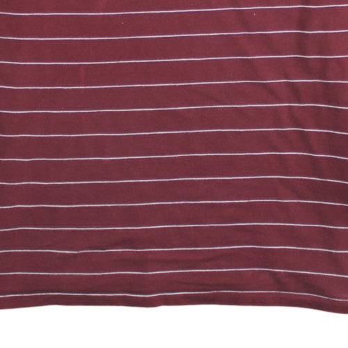 Levi's Men's Burgundy Striped 3XL Crew Neck Cotton T-Shirt