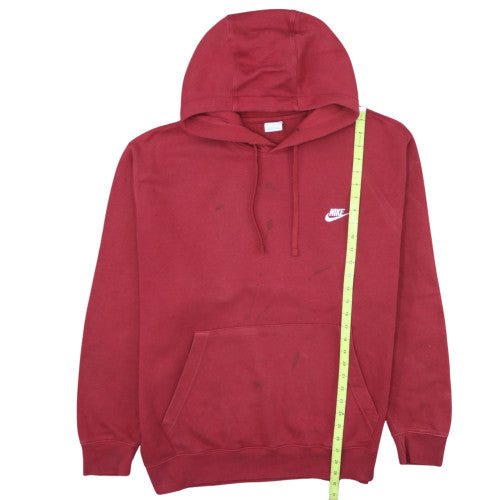 Nike Men Red Pullover Hoodie 2XL Regular Fit Fleece