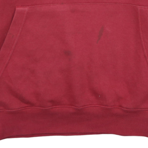 Nike Men Red Pullover Hoodie 2XL Regular Fit Fleece