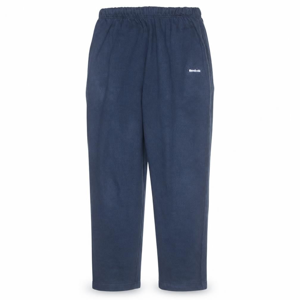Front view of Reebok boys’ blue fleece sweatpants elastic waist activewear trousers 10 years
