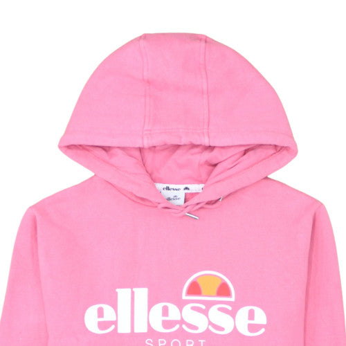 Ellesse Women Pink Pullover Hoodie Sweatshirt Size M Cotton Blend