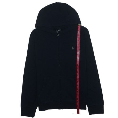 Ralph Lauren Mens Black Full Zip Hoodie Size M Fleece Logo Performance