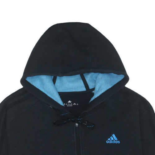 Adidas Men’s Black 2XL Full Zip Fleece Hoodie with Logo