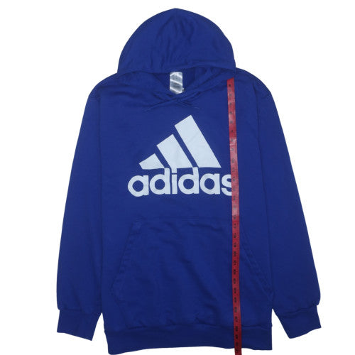 adidas Men's Blue 4XL Pullover Hoodie with Logo Graphic Print