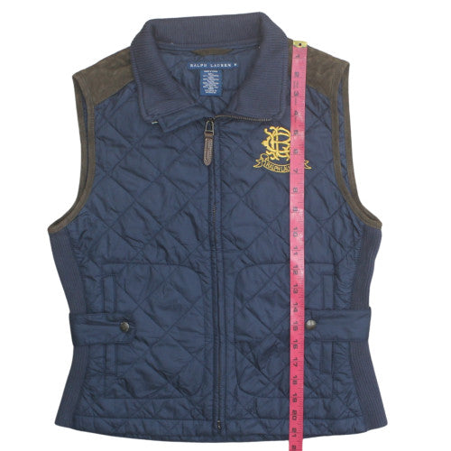 Ralph Lauren Women's Blue Quilted Waistcoat M Classic Preppy Style