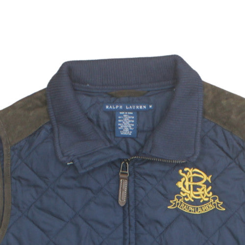 Ralph Lauren Women's Blue Quilted Waistcoat M Classic Preppy Style