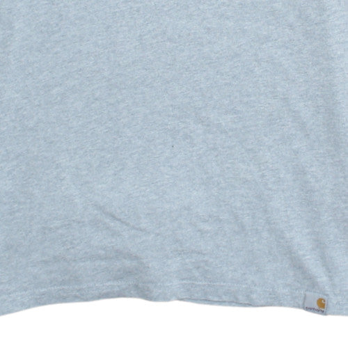 Carhartt Men’s Grey Long Sleeve Henley Cotton T-Shirt Size L