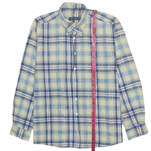 Tommy Hilfiger Men's Blue Check Long Sleeve Cotton Shirt 2XL
