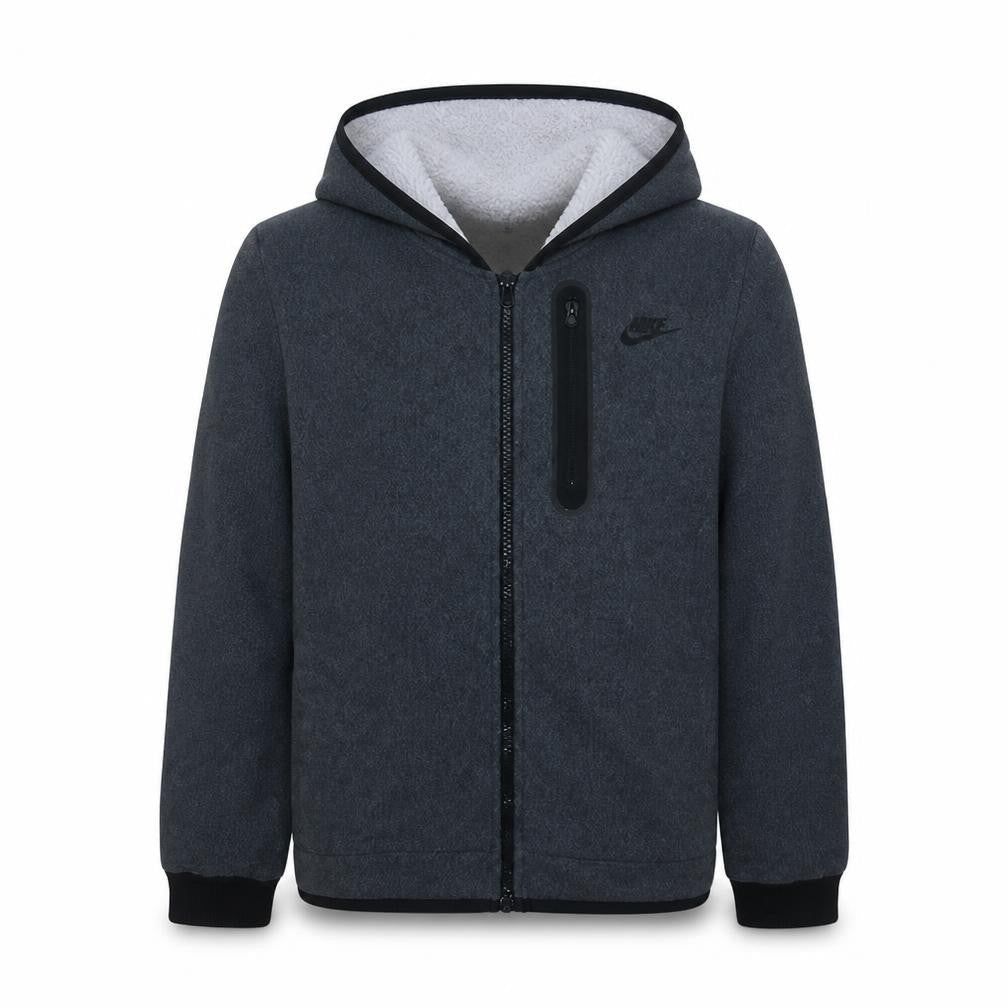 Nike Boys Grey Full Zip Hoodie XL (158-170cm) Fleece Lined Sweatshirt