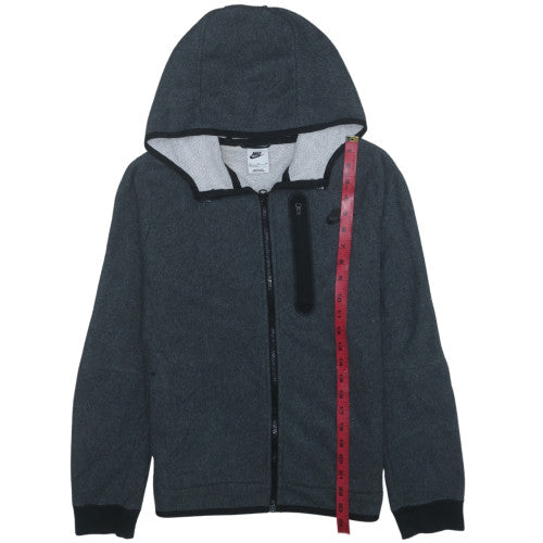 Nike Boys Grey Full Zip Hoodie XL (158-170cm) Fleece Lined Sweatshirt