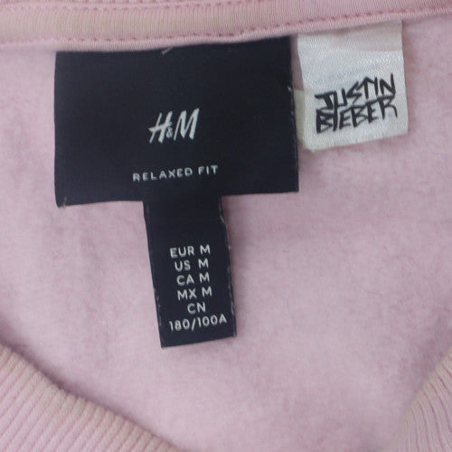 H&M Women’s Pink Justin Bieber Changes 2020 Sweatshirt Size M Relaxed Fit