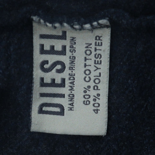 Diesel Men’s Blue 1/2 Zip Hoodie Size M Heavyweight Fleece