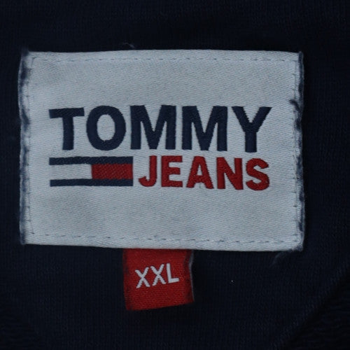 Tommy Jeans Men's Blue 2XL Pullover Hoodie NYC Logo Sweatshirt