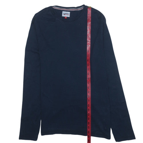 Tommy Jeans Men's Navy Long Sleeve Crew Neck T-Shirt XL Cotton