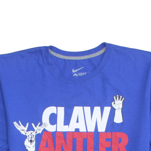 Nike Men's Blue 'Claw Antler' Graphic T-Shirt XL Regular Fit