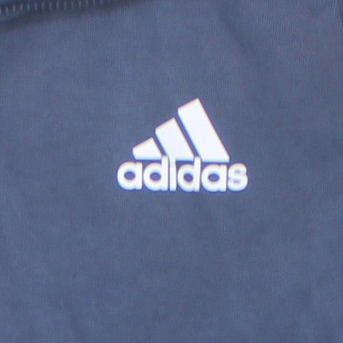 Adidas Men's Blue Full Zip Hoodie Size L Hooded Fleece Sweatshirt