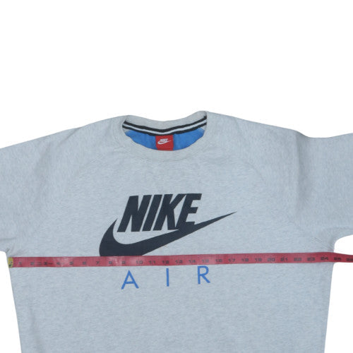 Nike Men's Grey Air Logo Crew Neck Pullover Sweatshirt L