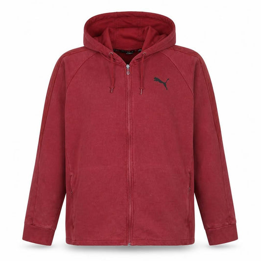 Puma Men's Red Full Zip Hoodie 2XL Regular Fit Sportswear