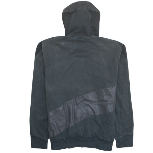 Nike Men's Black Hoodie Orange Lined Pullover Size M Fleece Sportswear