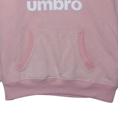 Umbro Women's Pink Pullover Hoodie L Logo Print Casual Sweatshirt