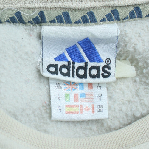 Adidas Women's White Crew Neck Sweatshirt Size M Relaxed Fit