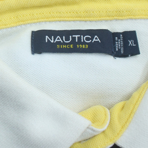 Nautica Men's Multicoloured XL Colourblock Cotton Polo Shirt