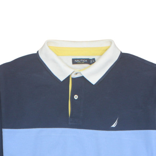 Nautica Men's Multicoloured XL Colourblock Cotton Polo Shirt