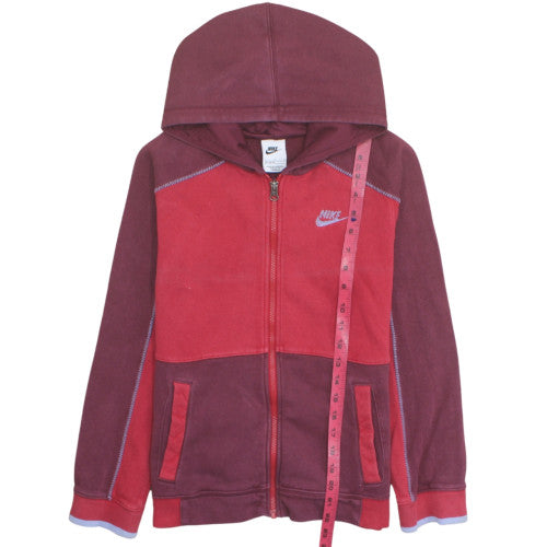 Nike Boys Red Full Zip Hoodie L 147-158cm Cotton Blend Casual