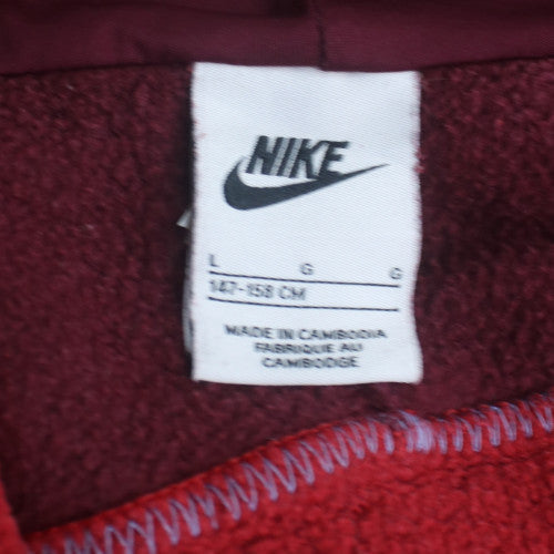Nike Boys Red Full Zip Hoodie L 147-158cm Cotton Blend Casual