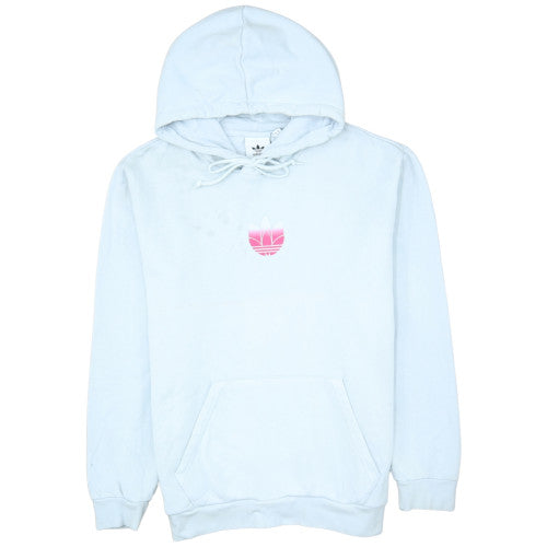 Adidas Womens Light Blue Hoodie Medium Pullover Cotton Blend Casual