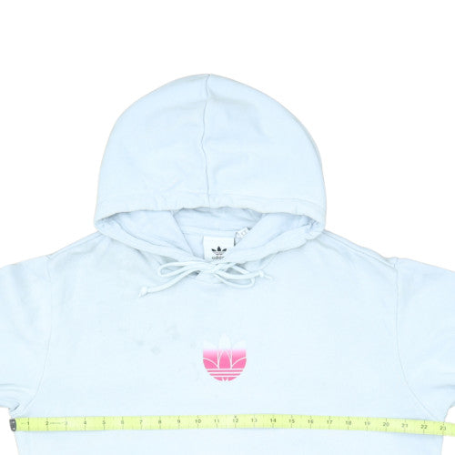 Adidas Womens Light Blue Hoodie Medium Pullover Cotton Blend Casual