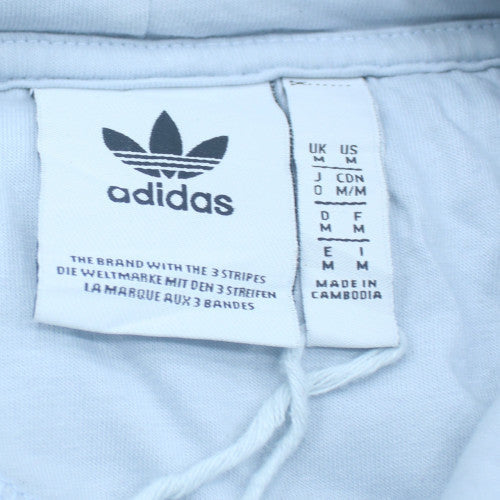 Adidas Womens Light Blue Hoodie Medium Pullover Cotton Blend Casual