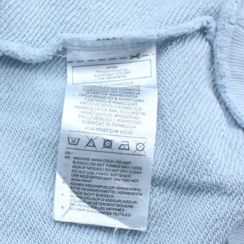 Adidas Womens Light Blue Hoodie Medium Pullover Cotton Blend Casual