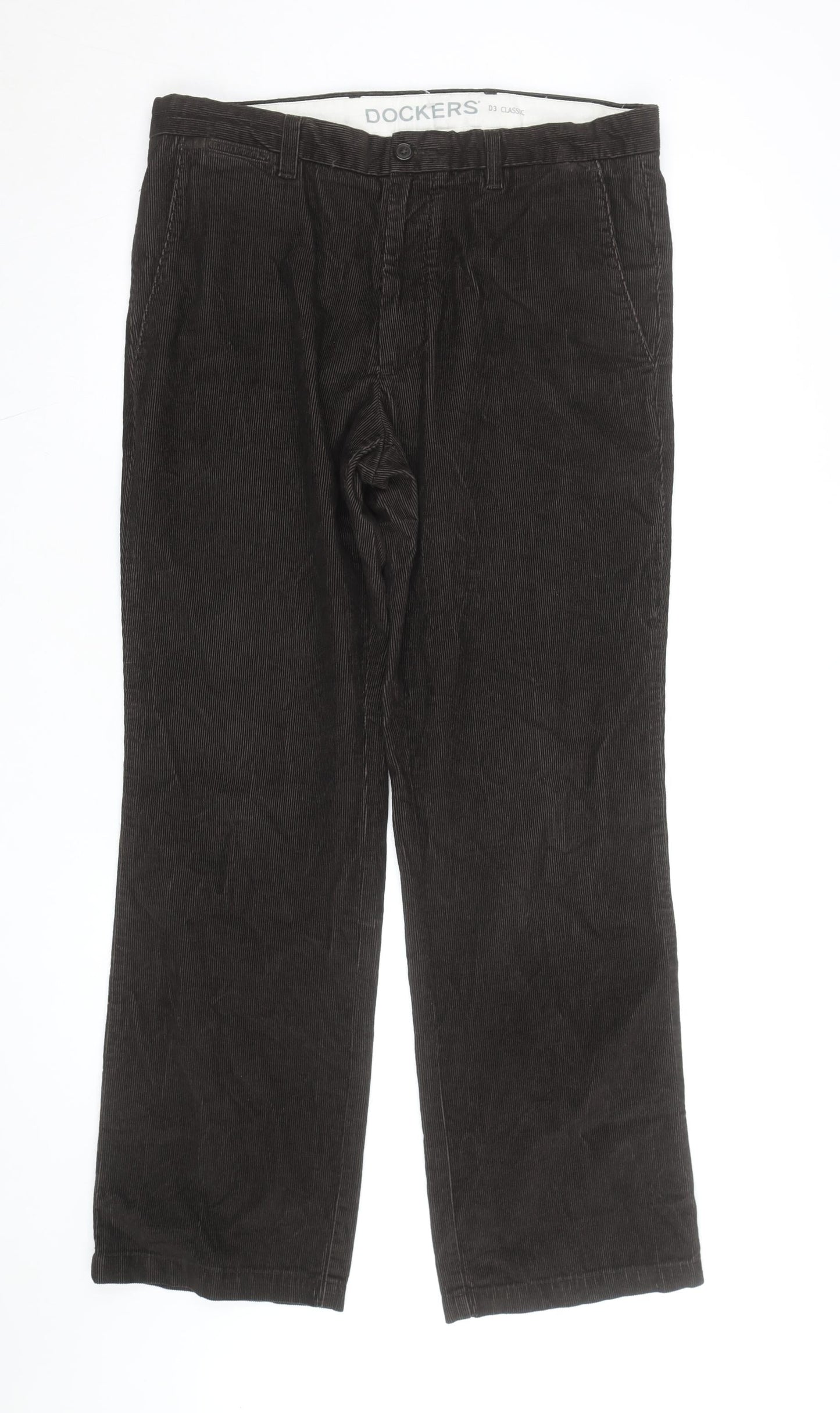 Dockers Men's Brown Corduroy Classic Fit Chino Trousers 34x32