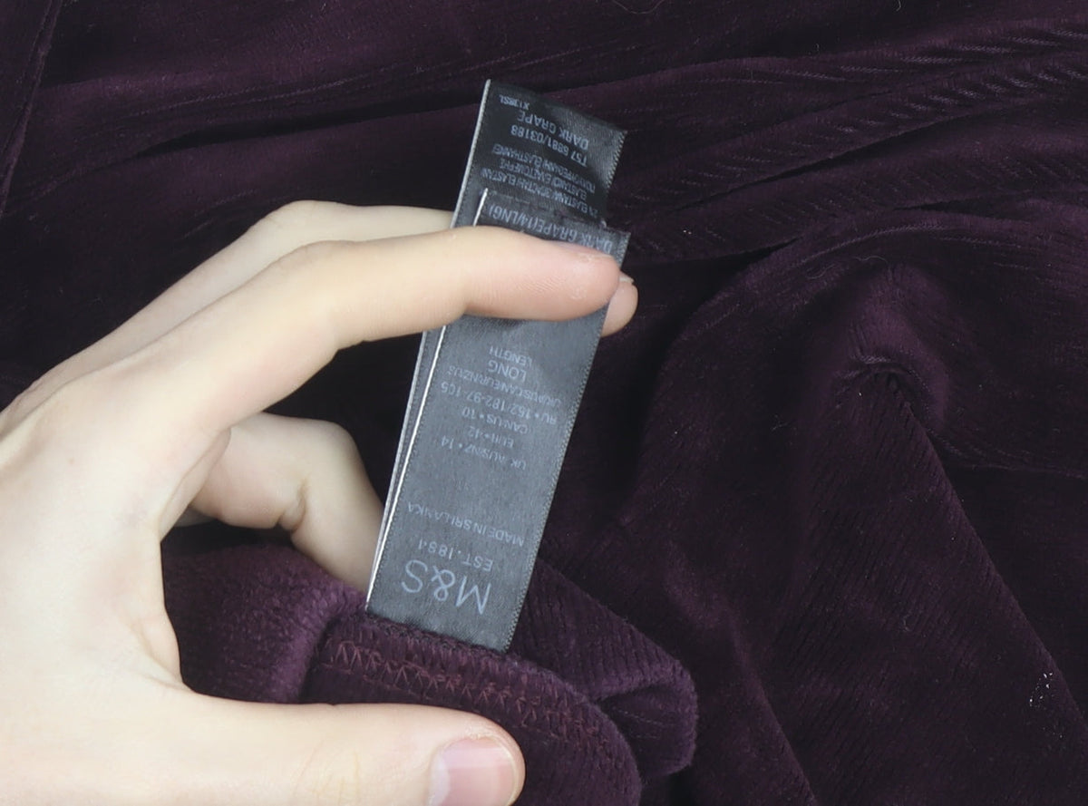 Marks and Spencer Women’s Purple Velvet Leggings Size 14