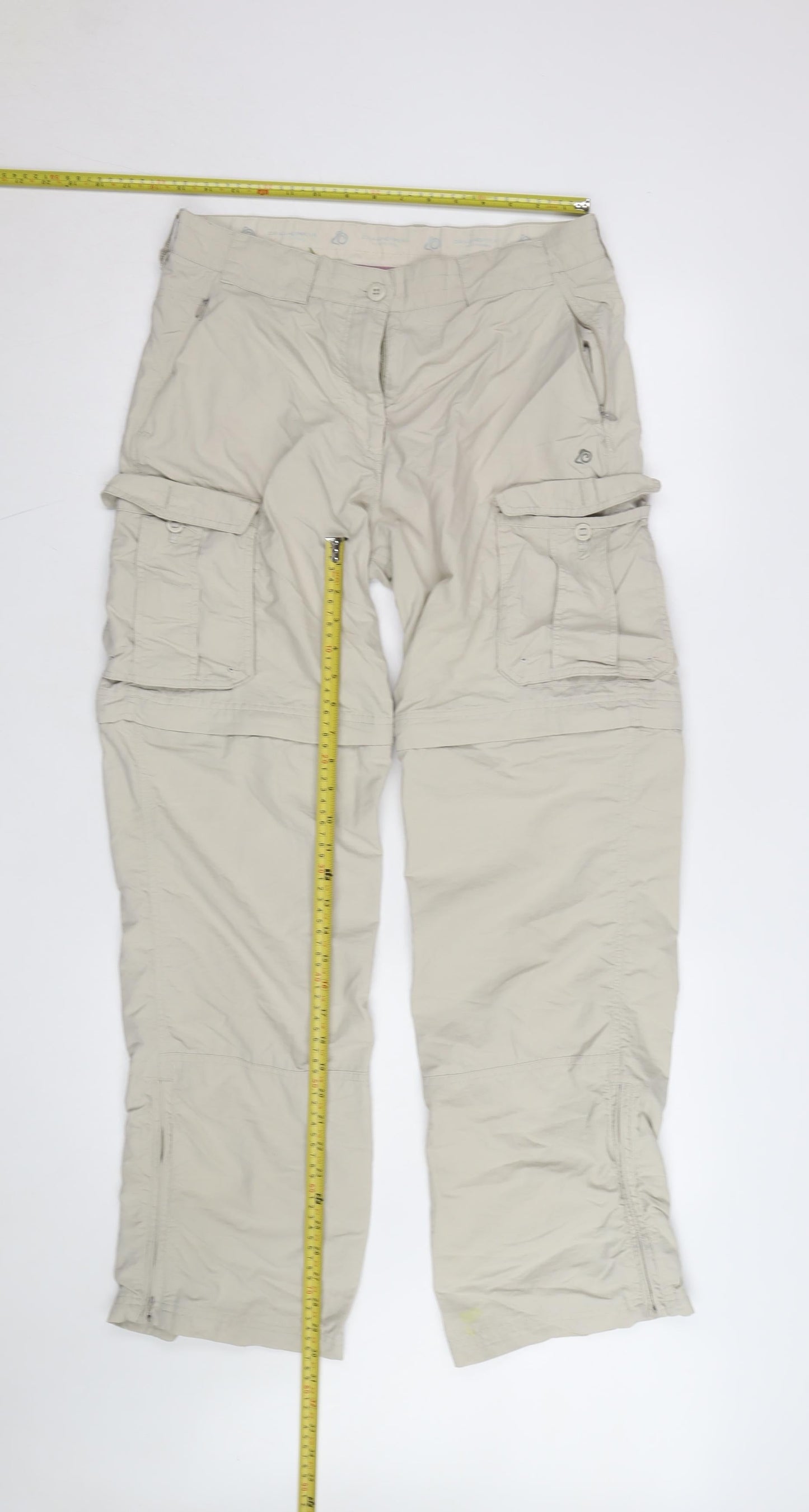 Craghoppers Women Beige Cargo Convertible Trousers UK 12