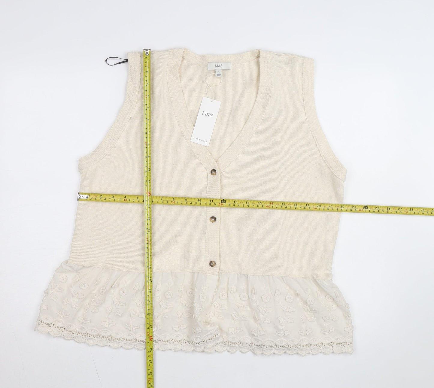 Marks and Spencer Women’s Beige Sleeveless Knit Tunic Blouse XL