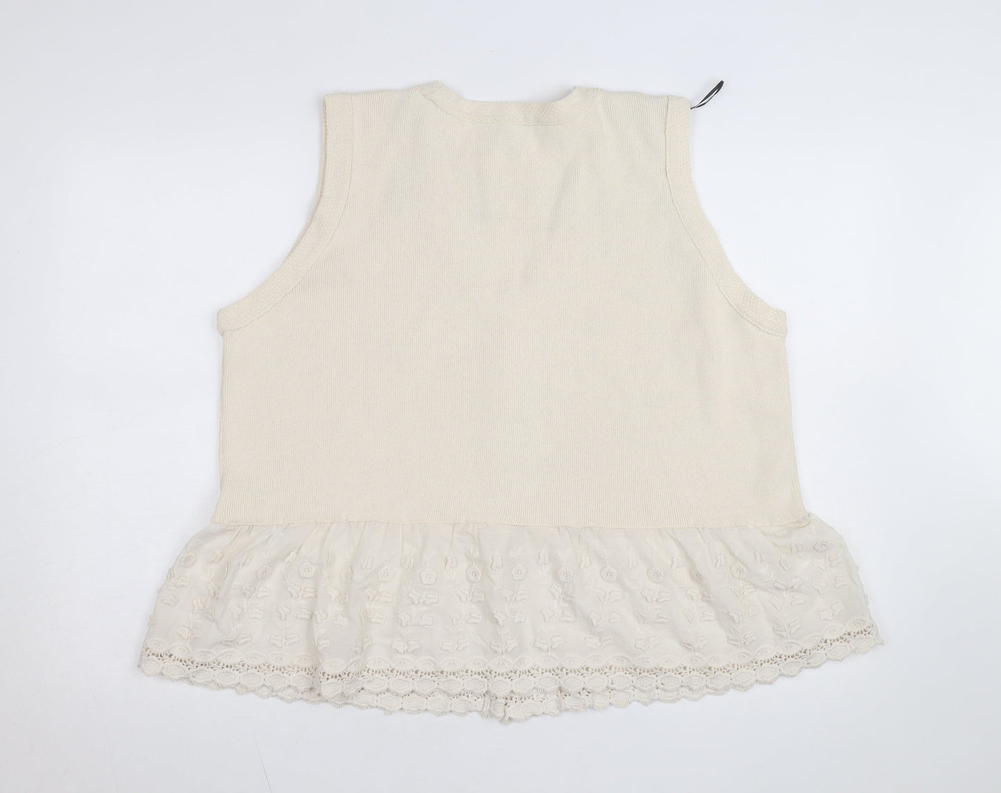 Marks and Spencer Women’s Beige Sleeveless Knit Tunic Blouse XL